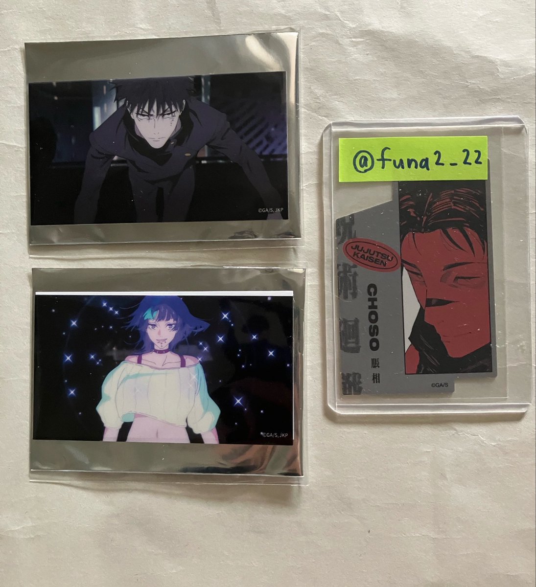 funa2_22's tweet photo. 【交換】呪術廻戦 クリアステッカーセレクション 死滅回游 前編 OP

譲)伏黒、綺羅羅 

求)虎杖
画像2枚目　上の絵柄優先

郵送交換
よろしくお願いいたします。 https://t.co/ccxV8pnsub