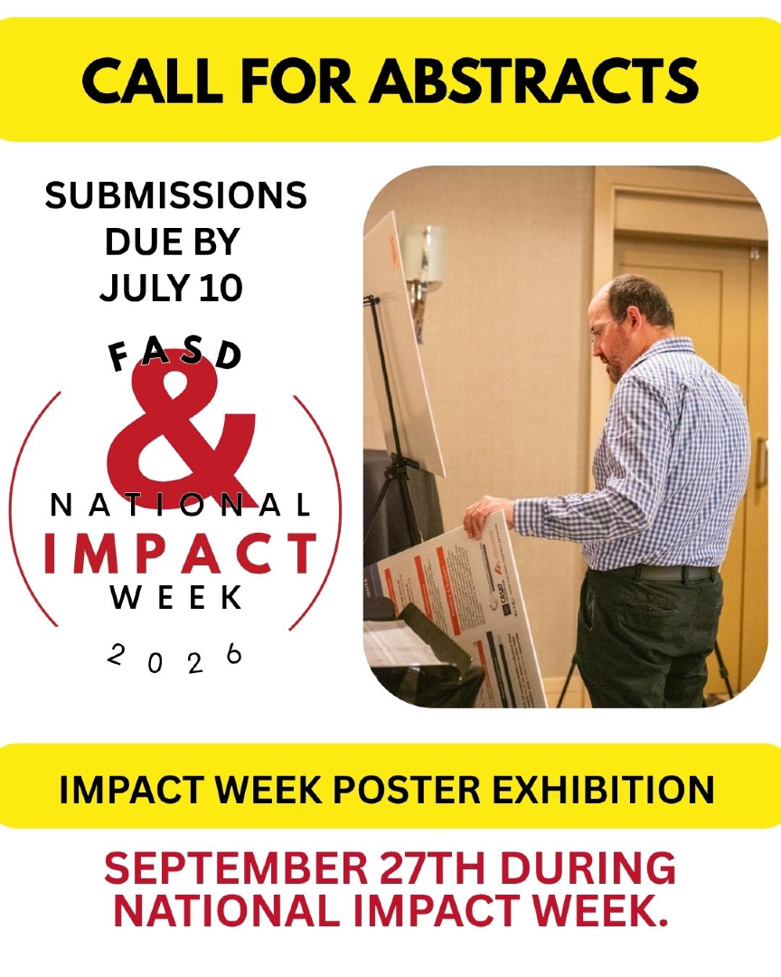 FASDUnited's tweet photo. 📣 Call for Abstracts for the Impact Week Poster Exhibition in DC!

Researchers, organizations, agencies &amp; service providers are invited to submit Research or Information Posters highlighting innovative work related to FASD

🗓️ Due July 10th

#FASD #CallForAbstracts #FASDResearch https://t.co/wVEq1Gxyb1