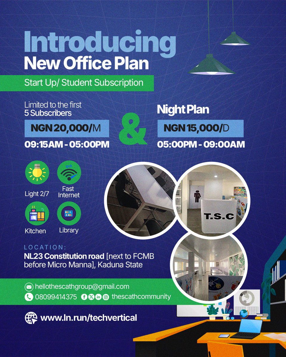 scathcommunity's tweet photo. Introducing New office plans for startups / students

Visit 🌐 https://t.co/pkg4rEnjwA to explore what we’re building at TSC across our verticals, features, and ecosystem benefits. https://t.co/8m5m1PXCoj