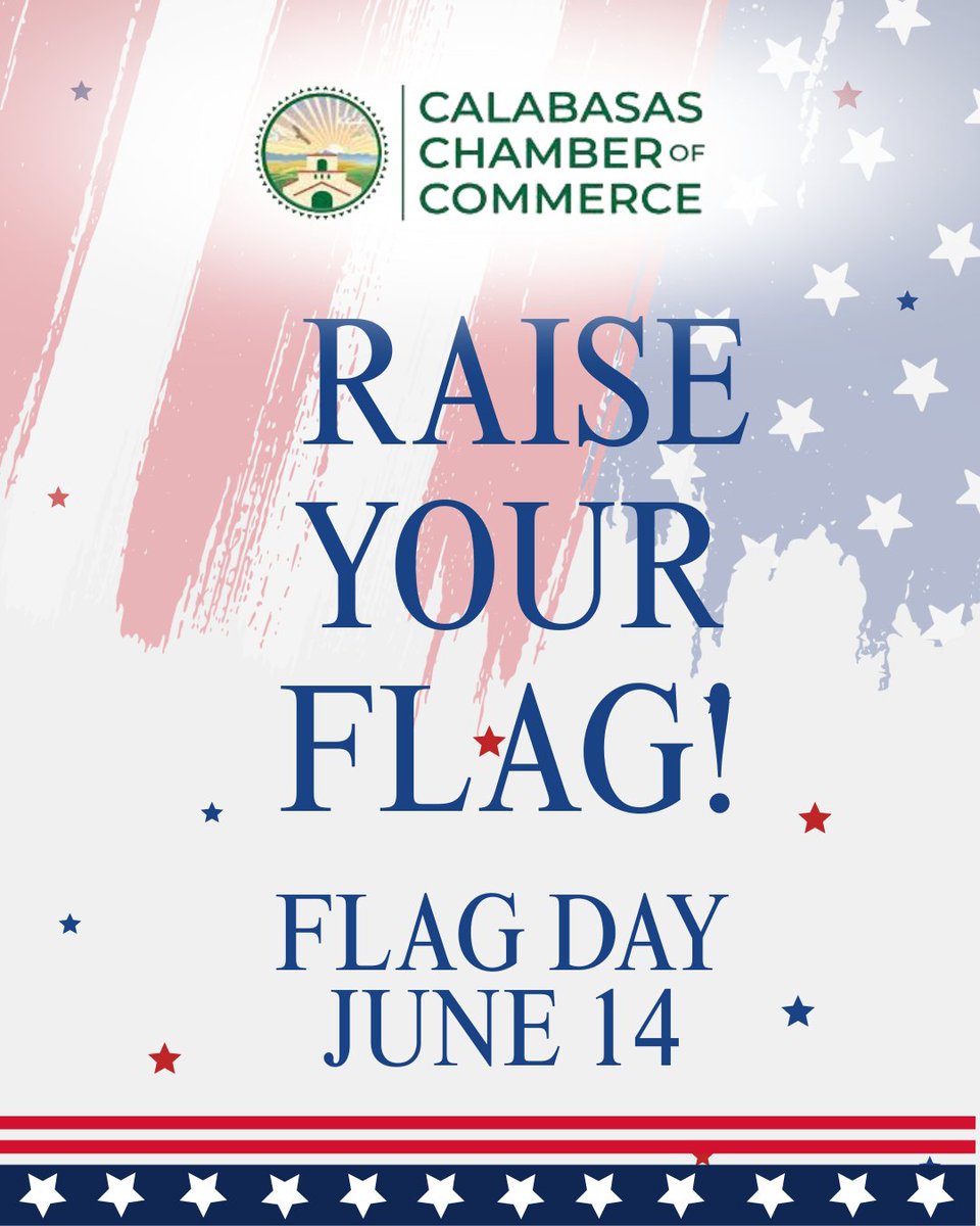 CalabChamber's tweet photo. Raise your flag for Flag Day today, celebrating the birth of our nation's star-spangled banner!
#CalabasasChamber #Calabasas #flagday #june14 #patriotic https://t.co/WEpnUbKOOj