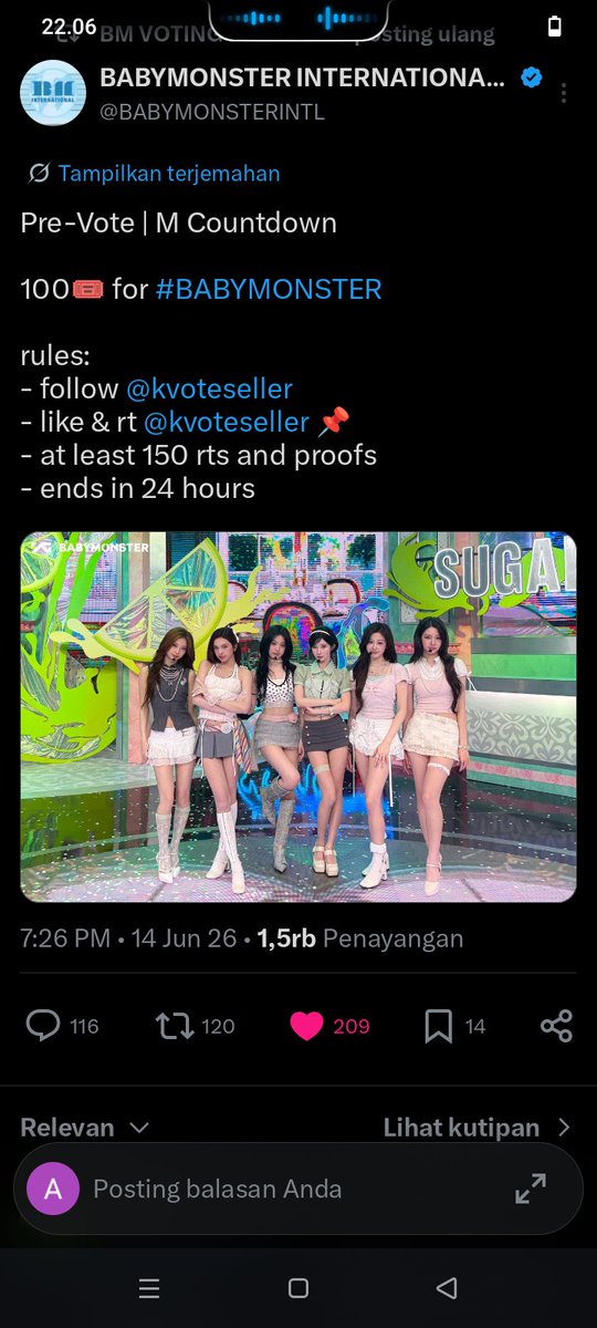 leale0oo's tweet photo. @BABYMONSTERINTL @kvoteseller #BABYMONSTER https://t.co/m3bjxLae7G