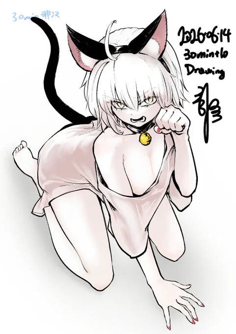 30minお絵描き練習・52 にゃ