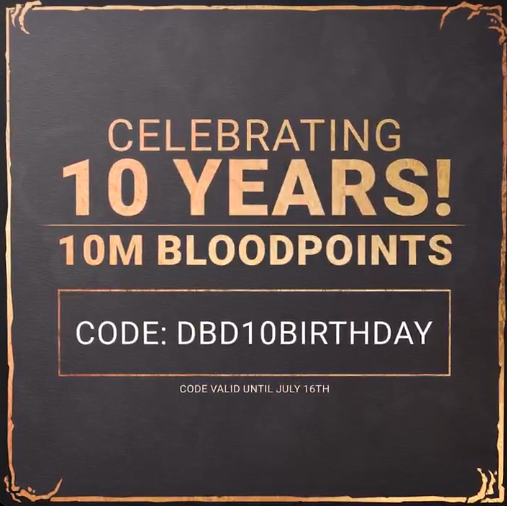 Fleyta_Fley's tweet photo. Use code DBD10BIRTHDAY to get 10M Bloodpoints

🗓️ You can do this until June 16. https://t.co/mbhmPc9STE