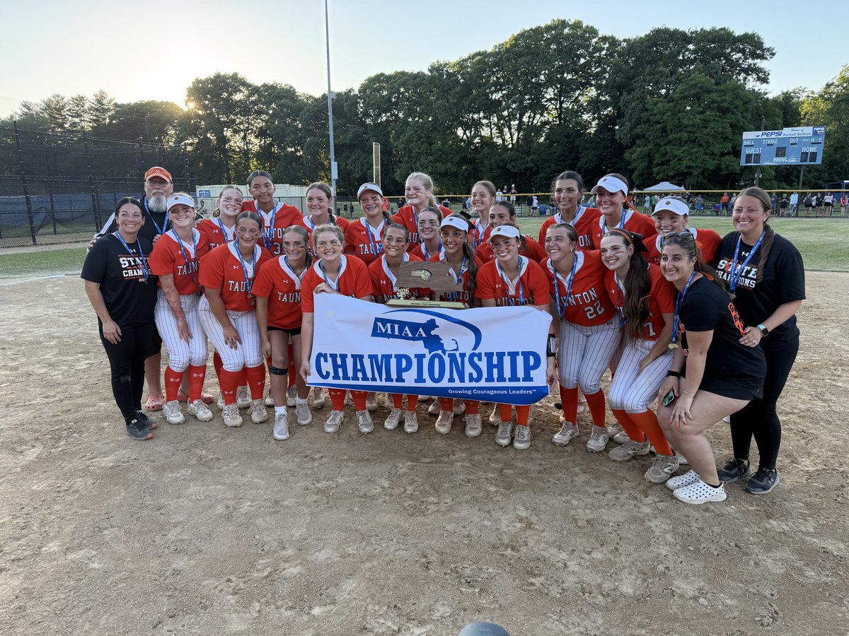 softballtaunton's tweet photo. I can’t even put into words how this moment feels. I am so incredibly proud of this group of girls!

They bought into our program, our culture, and made adjustments every step of the way. GRIT (2026 Slogan)— Goals, Resilience, Integrity, and Team — and this group embodied TEAM more than ever. They were constantly hyping each other up, passing the bat, and giving everything they had on defense. Our pitchers stepped up every time we needed them in the circle and were always there supporting their fellow Tigers.

Lastly, I love the support we receive from our entire staff. Everyone has a role, and whenever needed, they step right in. As always, thank you to my right-hand woman/work wife, Coach Riss, for always helping get our girls ready; Mr. Greco for coming to almost every practice, every game and bringing the girls waters/snacks, Kirby and Coach Fox; our trainers, Kris and Maddie, for keeping our girls healthy and all the bad juju out of the dugout; Coach G for working with the girls in the weight room; and Raph and Sandra for always making sure the girls have everything they need. 

We are also so grateful for the continued support from Dr. Harrison, Mr. Cabral, TPS, and the entire Taunton community.

Our biggest thanks go to SRO Chaves and the crew who volunteered to escort the Tigers back into the city. This never gets old.

Dynasty at THS! 🧡🐅🥎