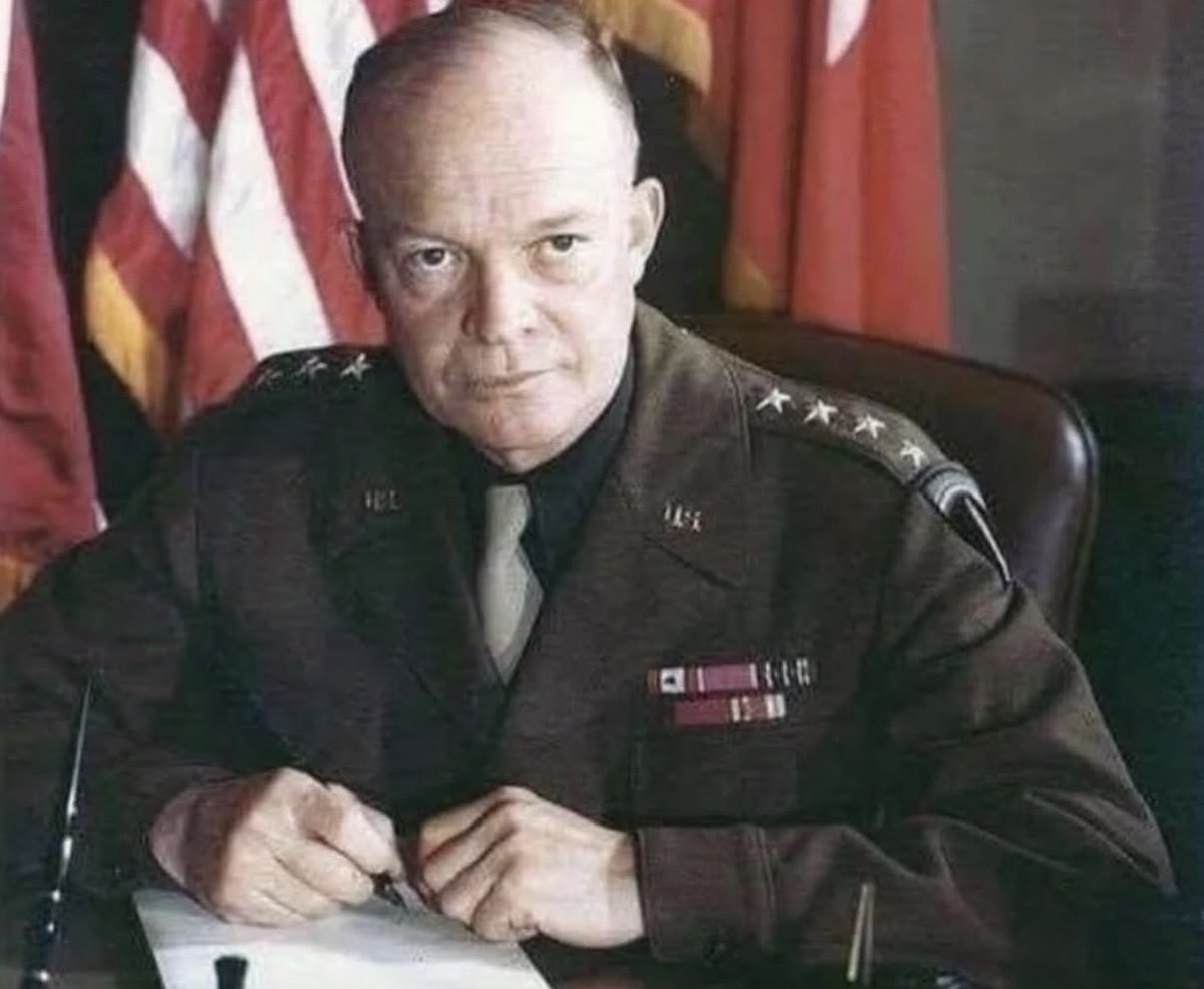 historyinmemes's tweet photo. When the idea of a military parade to showcase American power was raised, President Eisenhower gave a blunt response:

“Absolutely not. We are the pre-eminent power on Earth. For us to try and imitate what the Soviets are doing in Red Square would make us look weak.” https://t.co/FIpbQXPIzZ