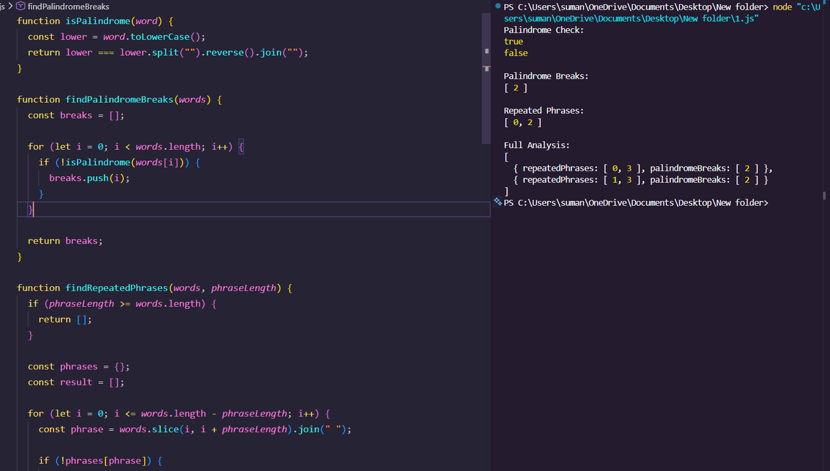 BeheraSuma64842's tweet photo. ✅ Day 53 of #100DaysOfCode
Built a Proofreading Tool 📝🚀
📌 Learned:
✅ Palindrome Detection
✅ Array Manipulation
✅ String Methods
✅ Pattern Matching
✅ Data Analysis
✅ JavaScript Functions
#JavaScript #WebDevelopment #Coding #100DaysOfCode https://t.co/Tf50Yp2tWd