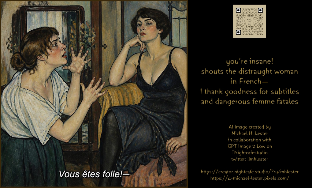 French Femme Fatale Poetry Poster