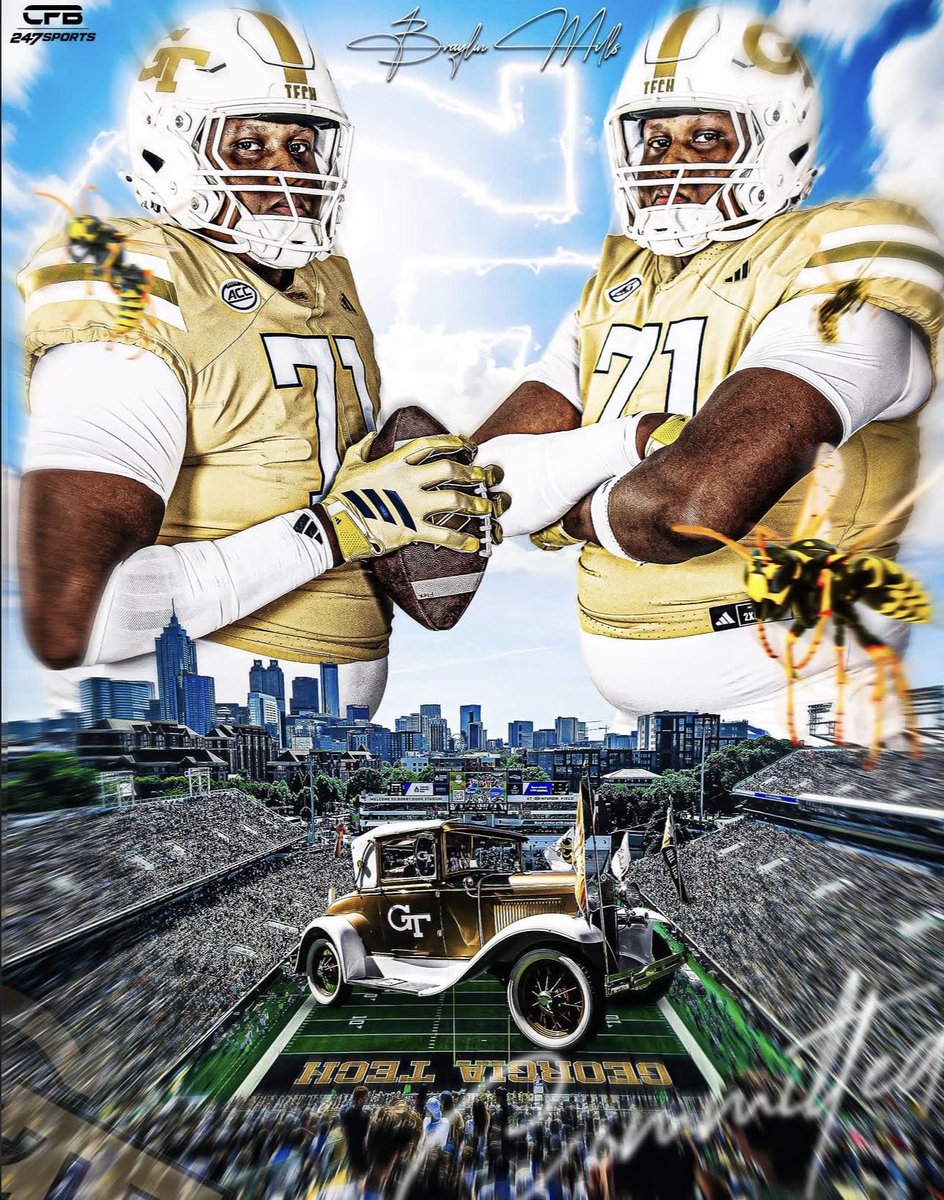 bmills2tuff's tweet photo. I’m extremely blessed to announce that I am committed to Georgia Tech !🐝🐝 @GeorgiaTechFB @coachmogridge @CoachBrentKeyGT @BearDownHOCO @ChadSimmons_ @CoachEdwards10 @chastain_kelly https://t.co/SGLD2qWADZ