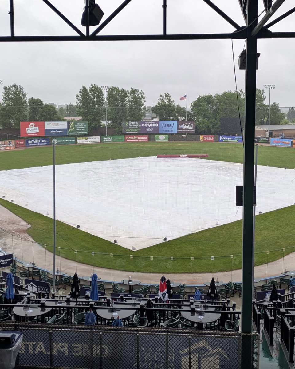 KzooGrowlers's tweet photo. WEATHER UPDATE: First pitch is being rescheduled for 3:05pm with postgame autographs to follow 🙂 Gates will now open at 2:05pm.

Our team is actively monitoring the radar and it looks to be clearing up around 1pm.

We currently have the tarp on the field and will pull it off when the time is appropriate.

The playing surface will need some time to drain and for our team to tend to it before players can start to warm up. 🙂

Other than starting late, all of our team's operations will take place as normal.

The best thing to do is to monitor this post for the most frequent updates.

This post is updated within 60 seconds of the Admin Team's decisions about the game, weather, etc.

We can't control the weather but we try our best to be transparent and open with fans. What questions do you have? 🙂