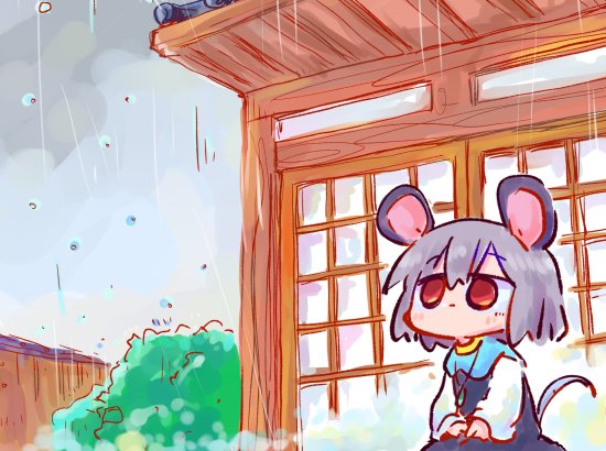 kasuga_y's tweet photo. にちようびのナズーリン☔🐭 https://t.co/OLHYCczuuU