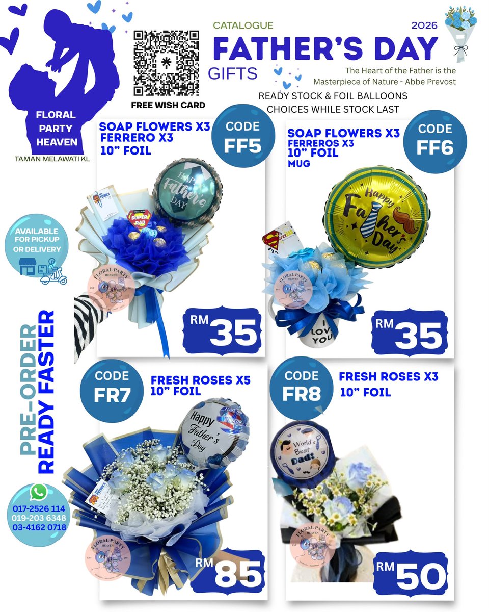 Party_Heaven's tweet photo. HAPPY FATHERS DAY 19-21st June 2026
#fathersday #fathersdaygift 
SENANG BELI BELON DAN HADIAH SINI!🎁🎈
@party_heaven 
@partyheavenshop 
@partyheavenballoon 
@floralheaven_gubahan

#partyheaveneasy #tamanmelawati #kedaiparty #partyheavenmalaysia 
#surprisebouquetkl https://t.co/zsh0GyW6bS