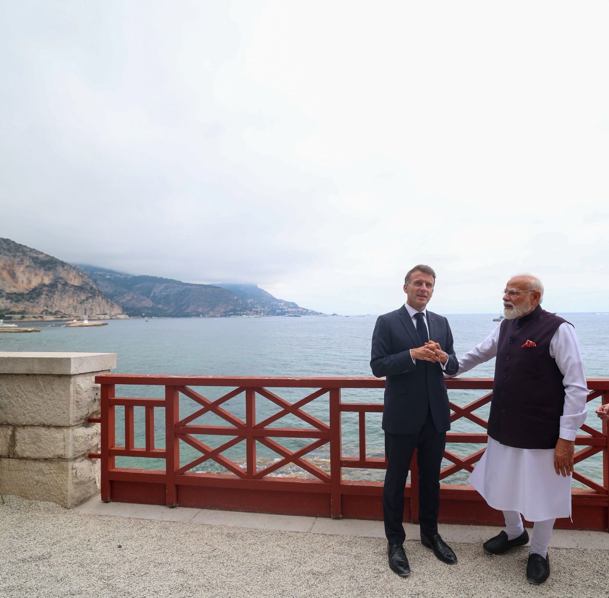 narendramodi's tweet photo. Today’s talks with my friend, President Macron were exceptionally productive. Considering the longstanding friendship between our nations, we have decided to elevate our ties to a Special Global Strategic Partnership. 

Our talks covered ways to deepen cooperation in key sectors like defence, technology, space, security, counter terrorism, innovation and more.

@EmmanuelMacron