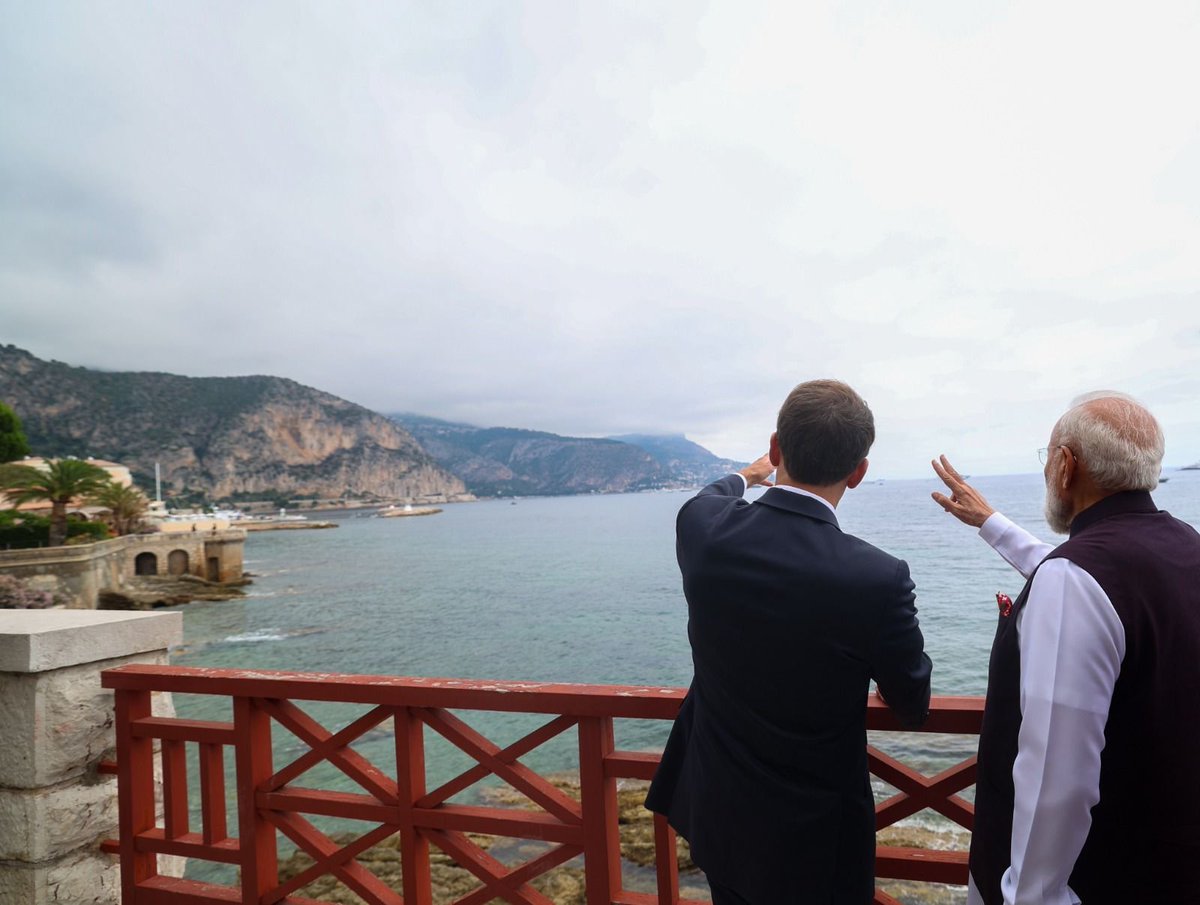 narendramodi's tweet photo. India and France will keep working together to boost economic ties. The India-EU FTA provides unparalleled momentum in this regard. We are also launching an Economic Security Dialogue to ensure stronger supply chains in critical minerals and technology. Other areas where we will work closely are healthcare and education.