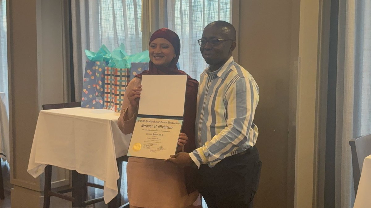 slu_id's tweet photo. Congratulations to our graduating fellows Nisma and Oscar! We are so proud of the dedication, perseverance, and caring you both demonstrated throughout your journey of becoming ID Docs #cheers #congrats #classof2026 #SSM #ID #SLU https://t.co/4bvAFb4buW