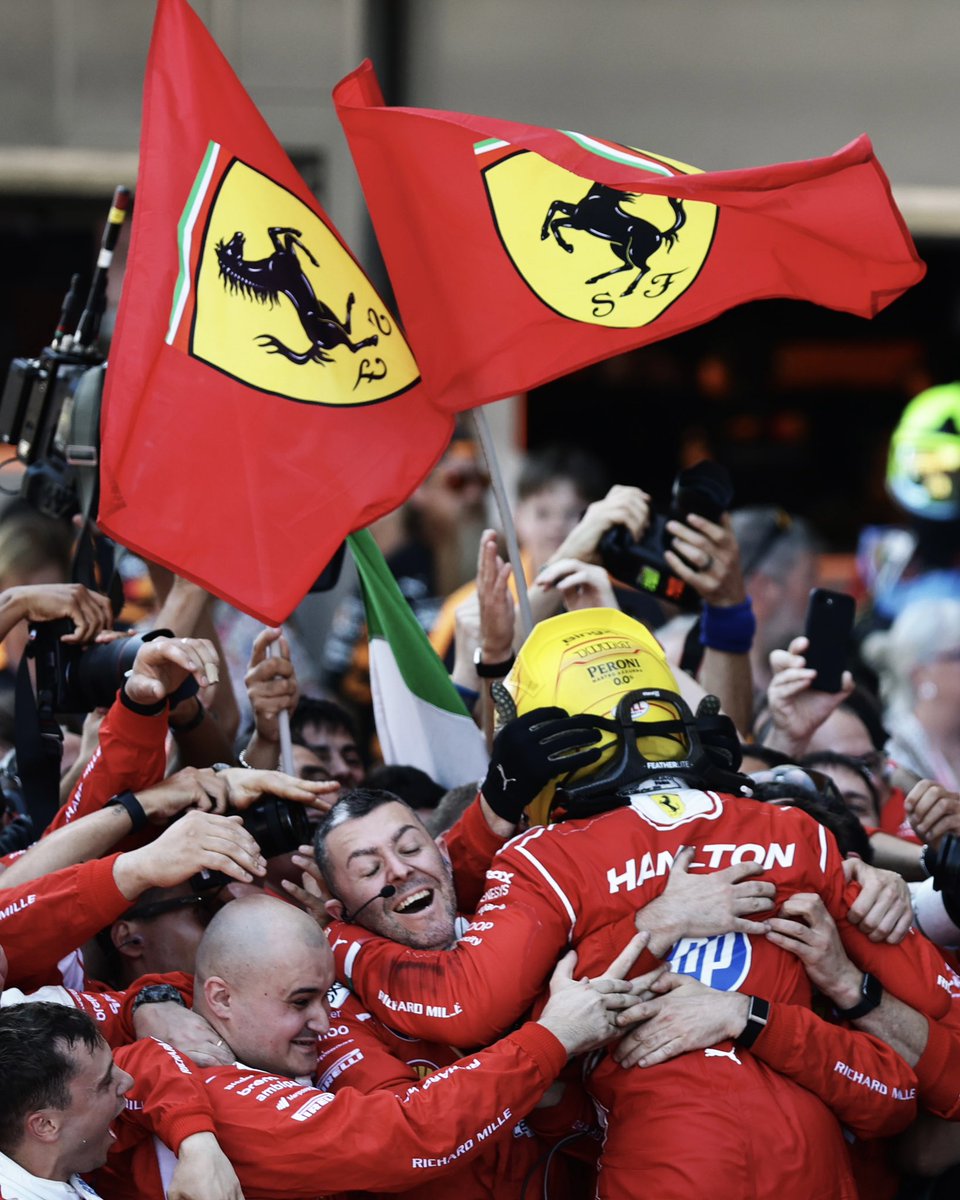 LaureusSport's tweet photo. On the top step in red 🔴

A first Grand Prix victory for Ferrari for Laureus Award winner Lewis Hamilton - a podium to remember for the seven-time world champion in Barcelona

#F1 https://t.co/hZkCUfDUf6
