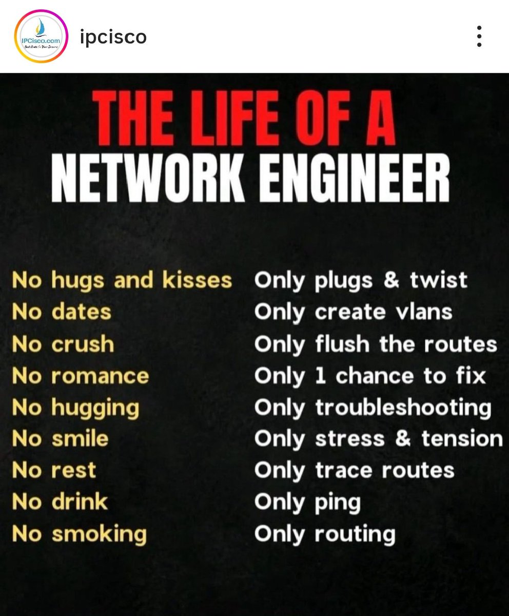 AMIABLESTEVE's tweet photo. This was me back then btw 2012 - 2015 when I was a Core Network Engineer before CyberSecurity came into my life to balance things up.
Had there been a day I didn't run PING or Trace route/Tracert 😂😁🤗
Who else can relate? https://t.co/q8jbOnbt88