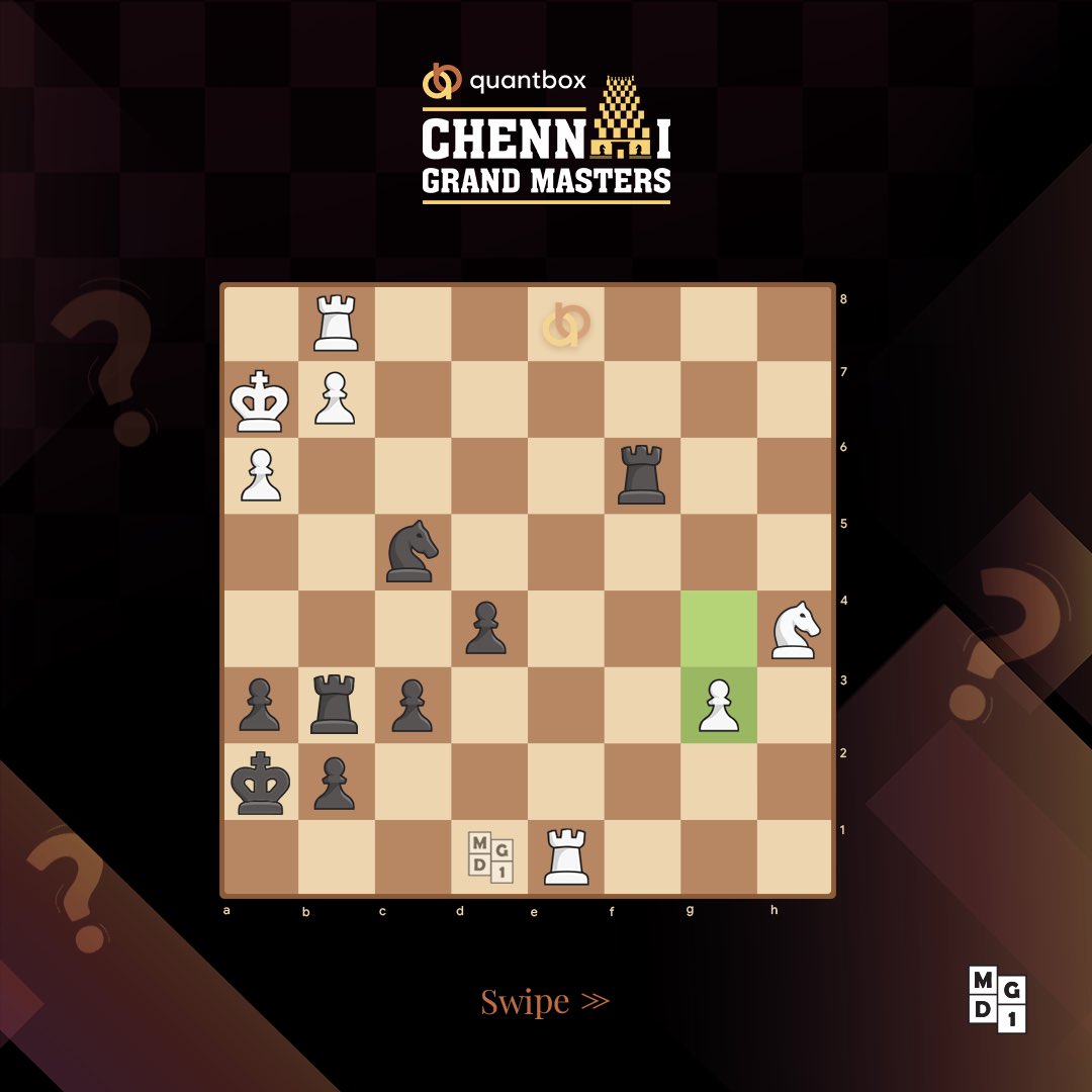 Chennai_GM's tweet photo. #decodethemove | Which player can pull this off??👀
Comment below your guesses, answer revealing soon!
@QBResearch @mgd1_esports
#chess #chessquiz #chessgrandmaster #quantboxcgm https://t.co/ciKkDsdcmt
