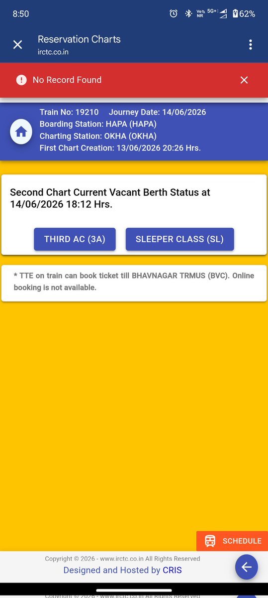 indianrf8's tweet photo. 19210 ट्रेन में चार्ट नहीं दिखा रहा कृपया चार्ट अपडेट करे 
@DRM_BVP @wrdrmrjt @WesternRly @IRCTCofficial @RailMadad https://t.co/MkPyUkIq7G