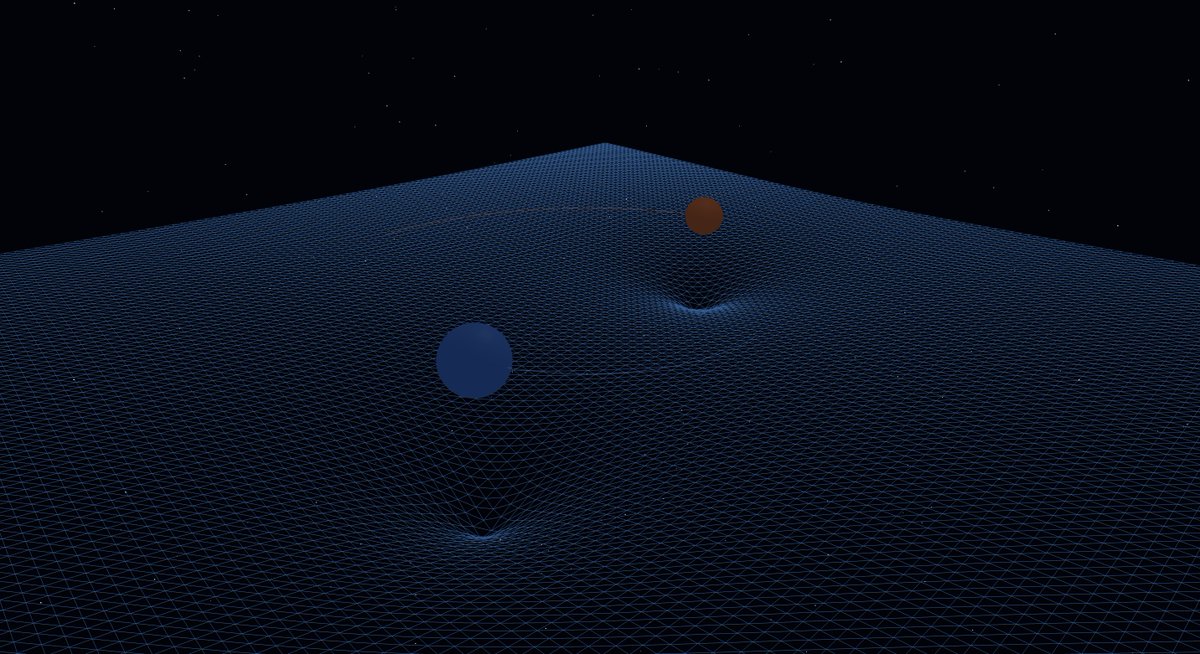 filipbekic01's tweet photo. Do you think about space-time often? I do and it's my favorite thing when I'm alone and I need to get away from everyone.
I made simulation of #spacetime fabric within seconds with Claude 4.8 and then kept on adding objects to simulate #gravity principles. https://t.co/Ow87ls5bLh