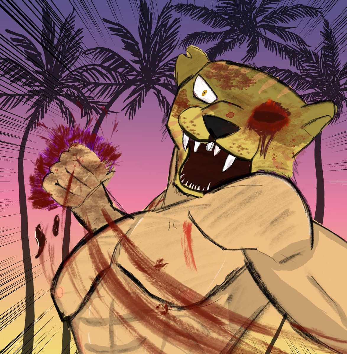 Misfitartstuff's tweet photo. Tony 🐯 
(Repost cuz of flagged)
#hotlinemiami #digitalart https://t.co/OtIln38fYj