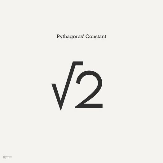 PhysInHistory's tweet photo. Pythagoras’ Constant: the square root of 2 (approximately 1.41). It’s the very first irrational number ever discovered and has a fascinating history behind it. Interestingly, Babylonian mathematicians discovered Pythagoras’ famous theorem 1,000 years before Pythagoras himself did.