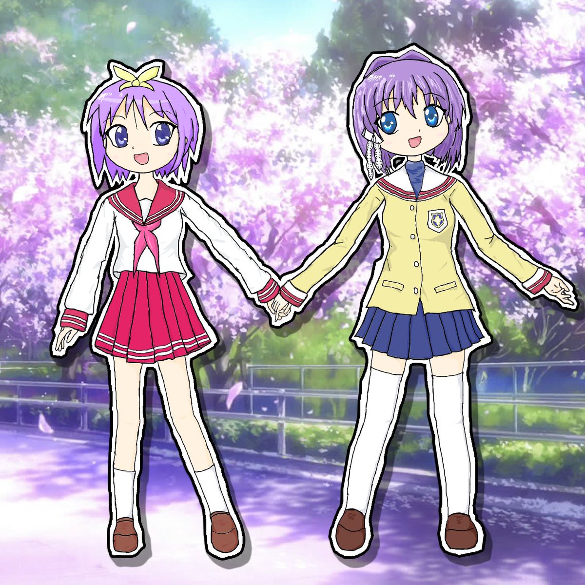 djflyblownwaste's tweet photo. tsukasa hiiragi (lucky star) and ryou fujibayashi (clannad) art!

#LuckyStar #らきすた #CLANNAD #クラナド https://t.co/ikZI5ggiH6