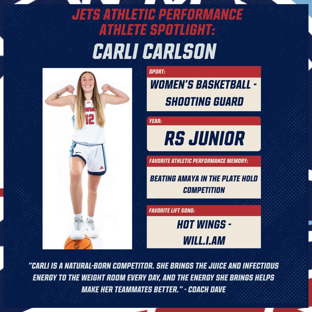 NewmanJetsAP's tweet photo. 🏀 Next up on our Athlete Spotlight Series is Carli Carlson from Women’s Basketball.

Let’s show Carli some love! 👏

#JetPower ✈️ https://t.co/l5W2yosmWR