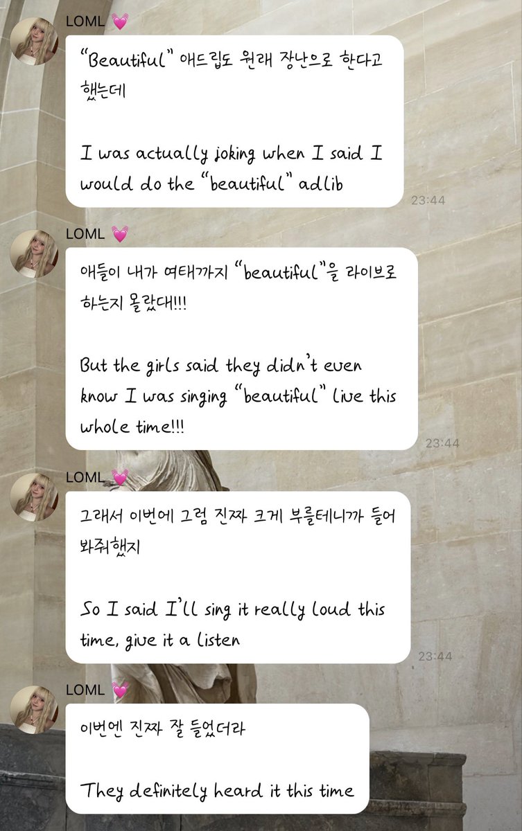 Onceyc_NM's tweet photo. ตลก adlib ท่อน beautiful แฮลี่555555 พูดตั้งแต่บนสเตจยันในบับเบิ้ล ลิลลี่เตือนเมมเบ้อตั้งแต่ก่อนขึ้นสเตจแล้วว่าจะทำ adlib ท่อนแฮวอนนะ สรุปพี่แฮนฟ้องเอนเส้อว่าพี่ลิลลี่แย่งร้อง ลิลลี่เลยบอกพี่เตือนก่อนแล้วนะ5555555 น้องเบบอกก่อนจะทำพี่แกก็บอกใหญ่เลยว่า ชั้นจะทำแล้วนะๆๆ แล้วพอลิลลี่ทำจริงๆบนสเตจBOOMตอนนั้นเมมเบ้อยิ้มมฮากันหมด🤣

#NMIXX_ZEROFRONTIER_BANGKOK
#릴리 #해원 #LILY #HAEWON