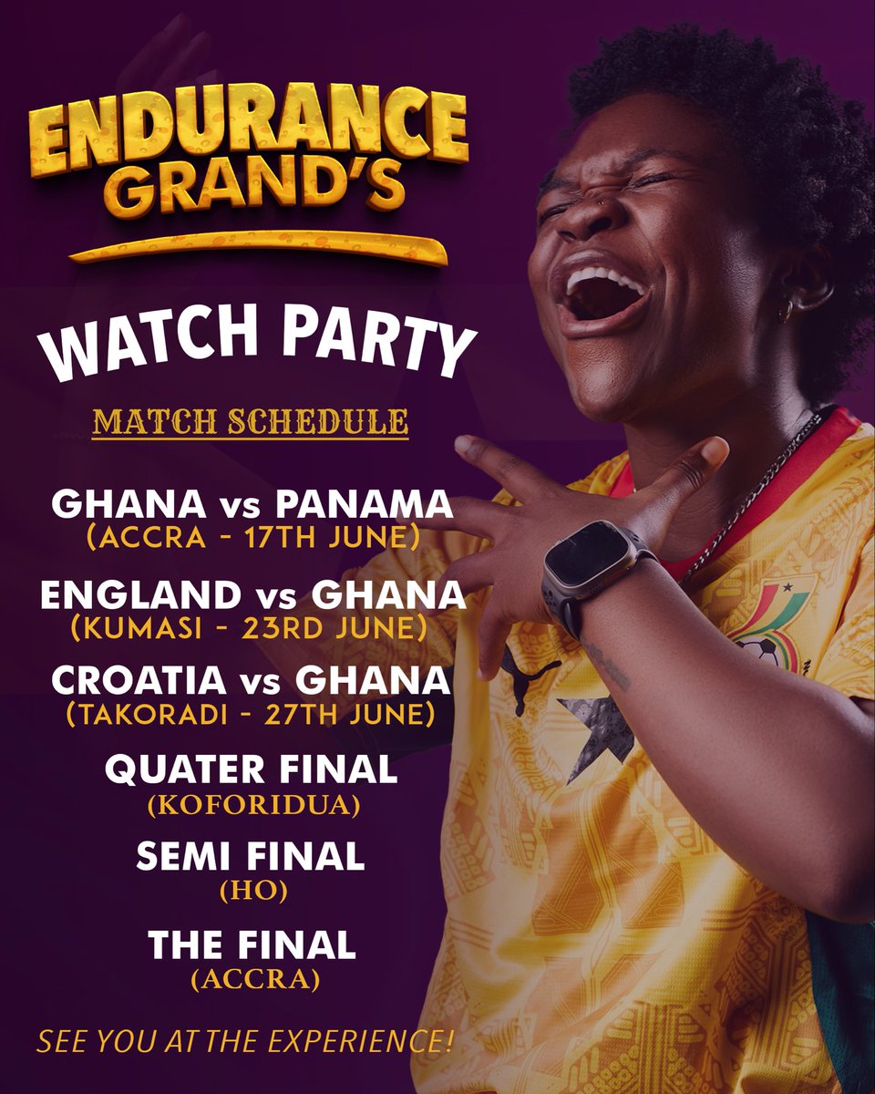 EnduranceGrand's tweet photo. GHANA WE OFFICIALLY DOING THIS ! 

Combining my Love for Football, entertainment and Community into one Experience is Something I’ve always wanted to accomplish and Grow . This is incredibly special To me . FREE ENTRY

#endurancegrandworldcupwatchparty https://t.co/A3SCHIGNn1