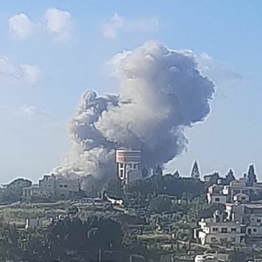 EthanLevins2's tweet photo. 30 minutes after Trump said “There should be NO more attacks by Israel anywhere in Lebanon”

Israel bombs Tebnine, Lebanon

This is a humiliation ritual. https://t.co/yhfTIle5Kj