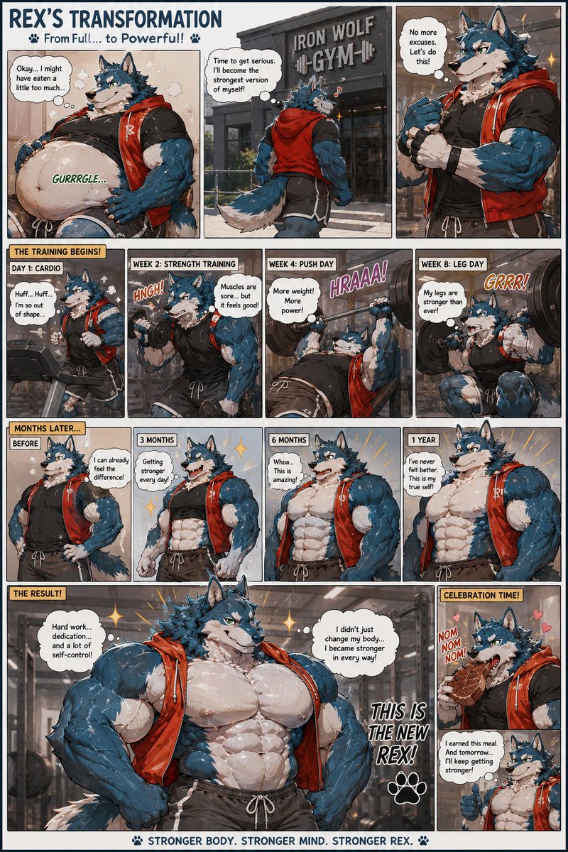 redmattersza's tweet photo. Rex's big change. ai comic https://t.co/MZFdk3fIni