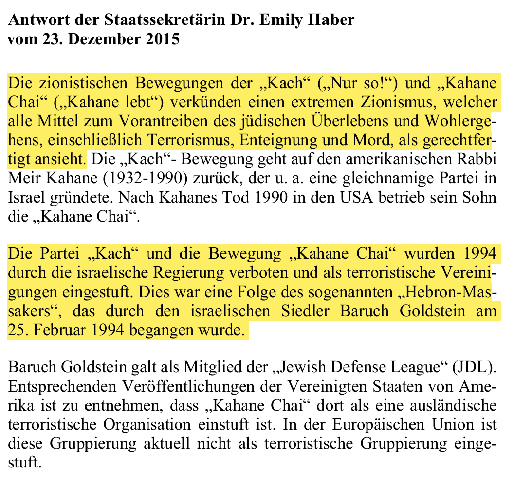 Anonymostw's tweet photo. @KahanismusWatch Deutscher Bundestag - Drucksache 18/7181 vom 30.12.2015
Anfragte von Hunko, Andrej (DIE LINKE.)
Erkenntnisse zu einer als terroristisch eingestuften jüdischen Bewegung in Deutschland
#Kach #KahaneChai #JDL #JewishDefenseLeague
Quelle: https://t.co/k8WQH2j10n https://t.co/XLAzoUmk62