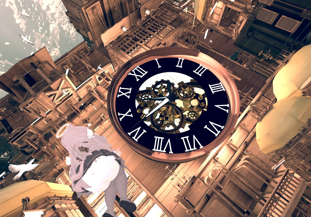sullivan_poyo's tweet photo. 天界の使者と時計盤
#VRChat衣装 
#フィラム3D https://t.co/o1d35hmhyO