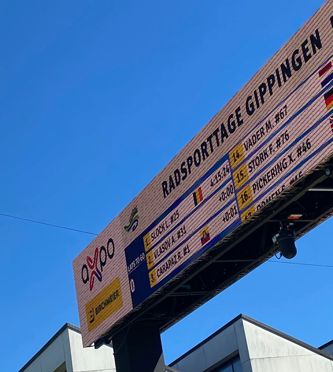 Marcelo_GalloO's tweet photo. Singular cierre del #GPGippingen (173,8 km) en Suiza, con triunfo del belga Liam #Slock (LOI), quien en el festejo cayó en la línea de meta, aunque con la suficiente ventaja para asegurar el primer lugar. El podio lo completaron Aleksandr #Vlasov (RBH), con igual tiempo que Slock, y el ecuatoriano Richard #Carapaz 🇪🇨 (EFE), + 1 segundo, en su regreso a competencias.