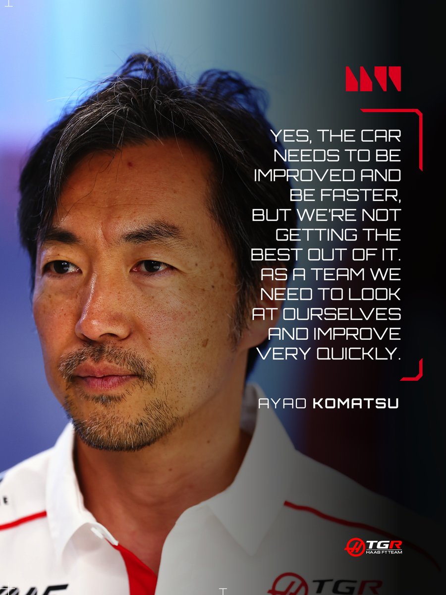HaasF1Team's tweet photo. "If you look at part of the race where Ollie was on the hard tire, his pace was decent, but from day one this weekend we didn’t operate at the level we should be operating at and that has had a knock-on effect into today." 🗣️ AK

#HaasF1 #F1 #BarcelonaGP https://t.co/80SmFrvP5W