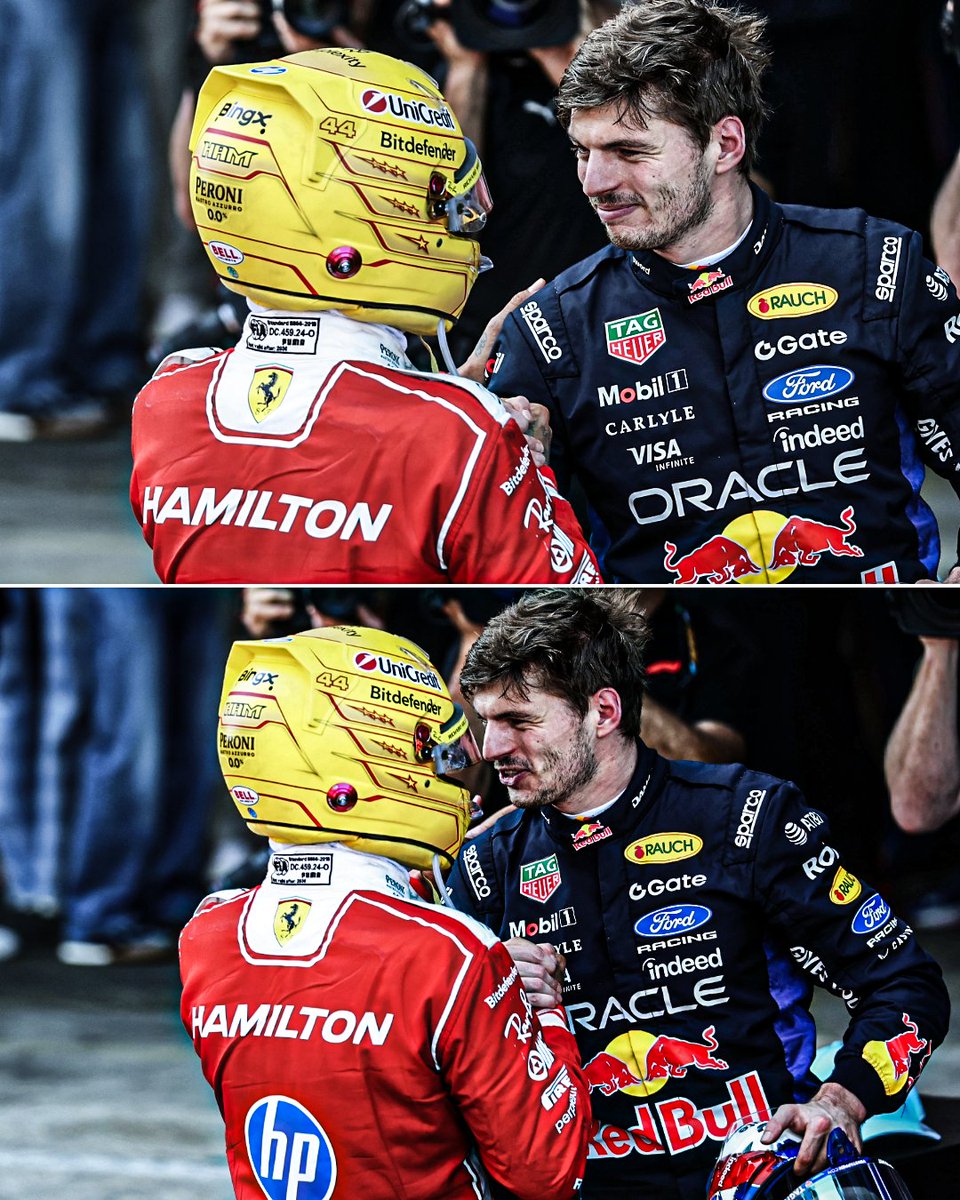 ESPNF1's tweet photo. Max Verstappen congratulating Lewis Hamilton on his race win 🤝
 
Respect between GOATs 🐐 https://t.co/4THabO9hKF