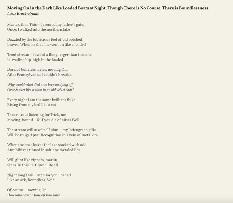 eaturlettuce's tweet photo. sick to my stomach from this lucie brock-broido poem https://t.co/QOVK9i858n