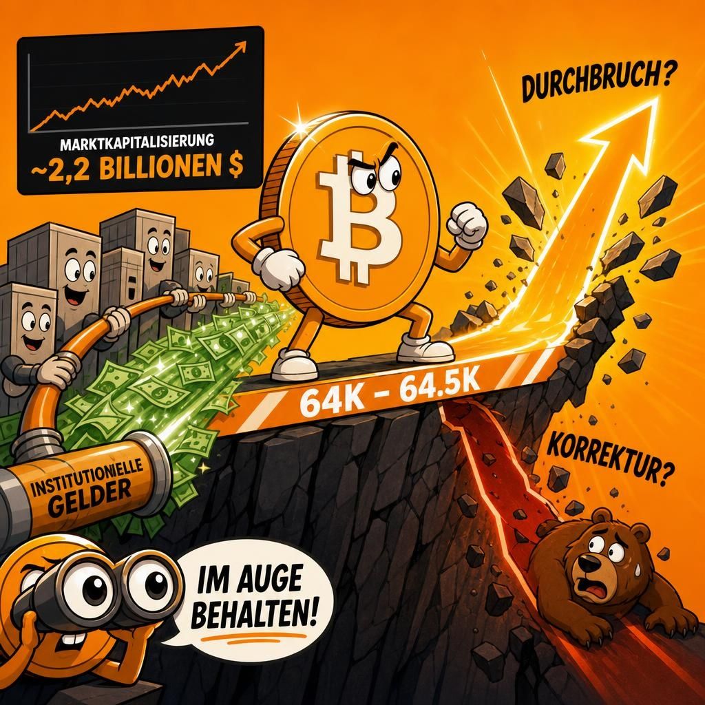 BlockchainBerat's tweet photo. Bitcoin klebt an der Mauer bei 64.000 Dollar. Ich warte wie beim Elfmeter auf den Schuss. Profis pumpten neulich 85,8 Millionen in den Markt. Keine Anlageberatung. Bricht er jetzt durch? https://t.co/wPIT5eOVAv