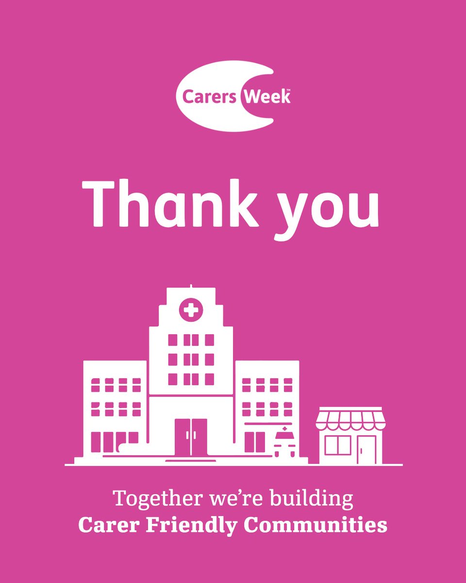 carersweek's tweet photo. As we wrap up Carers Week, we'd like to say thank you to everyone who hosted or took part in a Carers Week activity, shared their story, added their name, and supported our campaign. Your efforts have helped highlight the vital role unpaid carers play in our communities. https://t.co/64fBFO1SIs