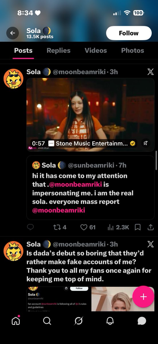 sunbeamriki's tweet photo. 4 posts about me..can we mass report this fake sola https://t.co/HPUb5phZGt