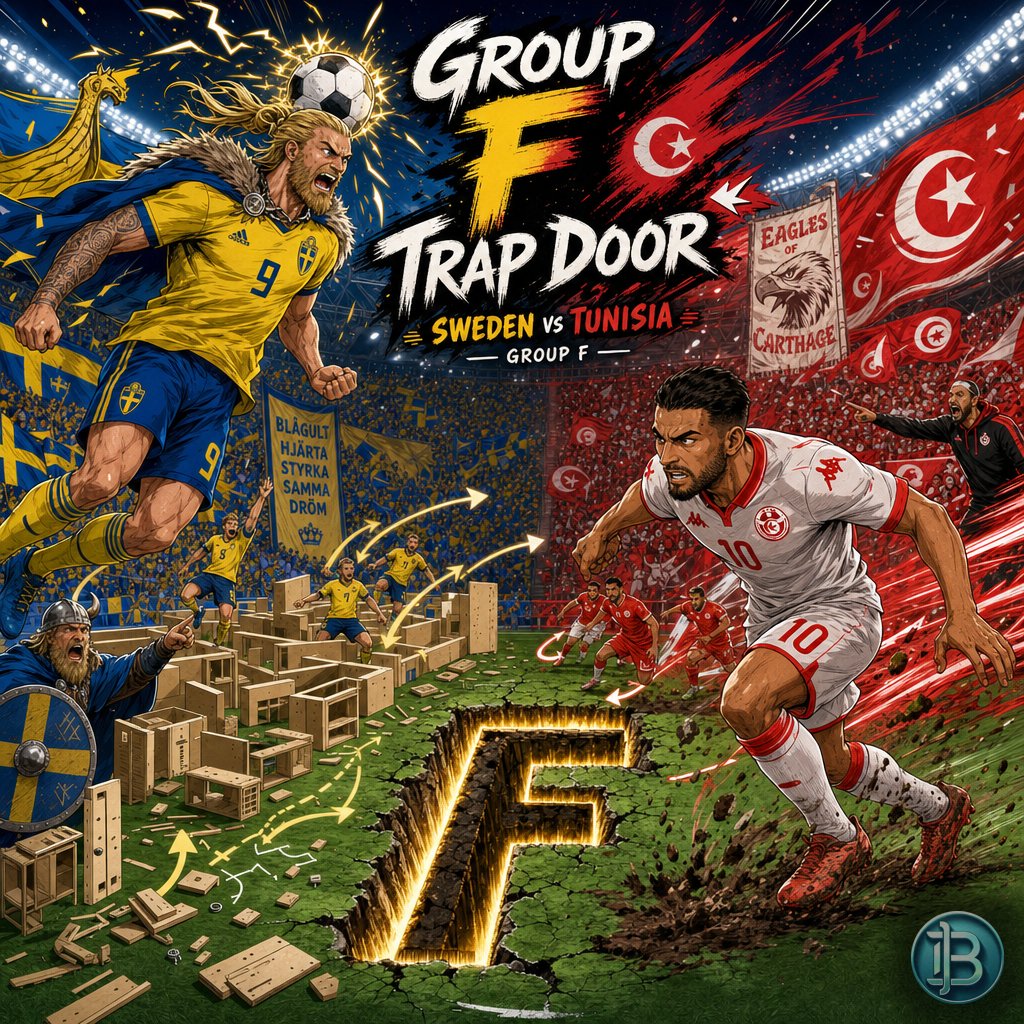 babylon_bets's tweet photo. Sweden vs Tunisia has big “Group F trap door” energy. Sweden bring the tournament pedigree, the size, the set-piece menace — all very IKEA boss fight. But our read is the other side looks a touch rich here: the market prices Sweden at 52%, draw at 28%, and Tunisia at 22%, and that Tunisia number feels like it’s wearing last season’s suit.

This is exactly the kind of World Cup slog Tunisia can drag into the mud: compact, annoying, hard to break, then flying into transition when Sweden get impatient. With Sweden by 2+ only priced at 26% by the market, we’re much more interested in the game staying tight than turning into a blue-and-yellow parade. Are you taking Sweden’s pedigree or Tunisia to crash the Group F script?
#WorldCup #TUN #SWE #FOXSports #BabylonBets