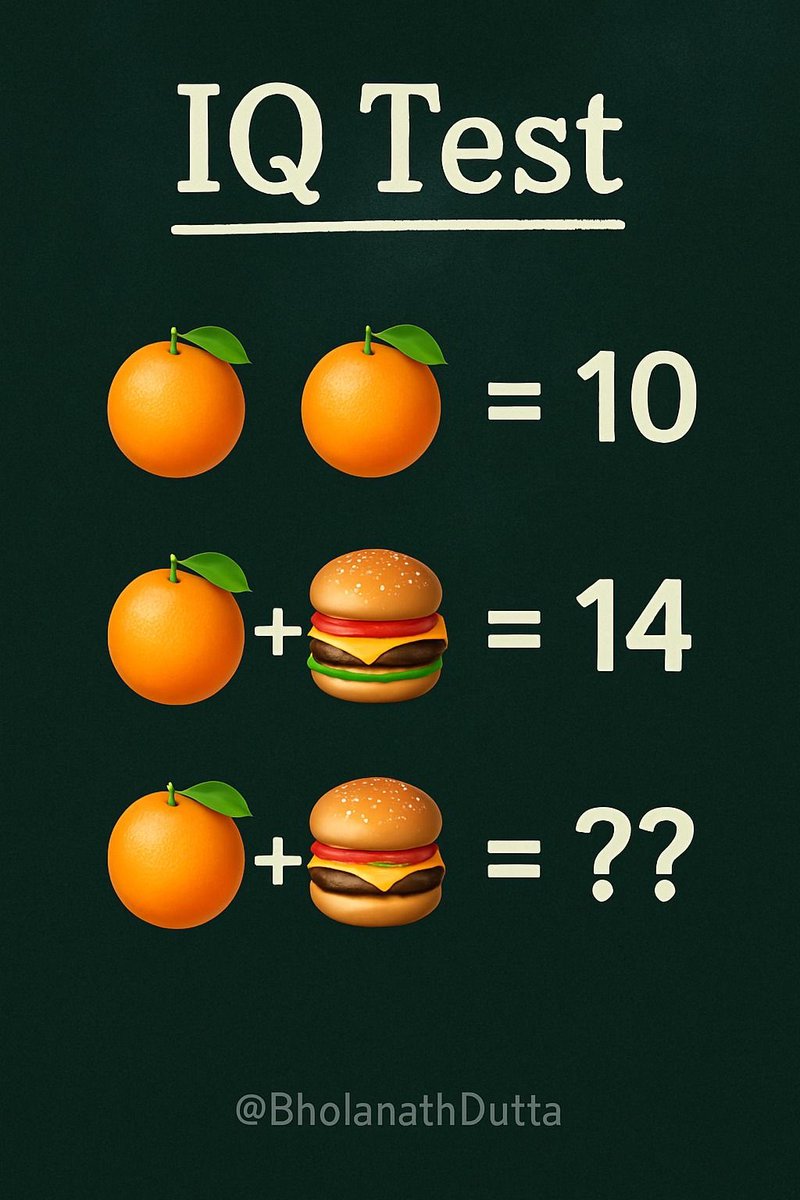 aleynamisu's tweet photo. IQ testi 🧠
Çoğu kişi yanlış cevap veriyor.
Sizce sonuç kaç? 👇 https://t.co/0ZqIPDQF1m