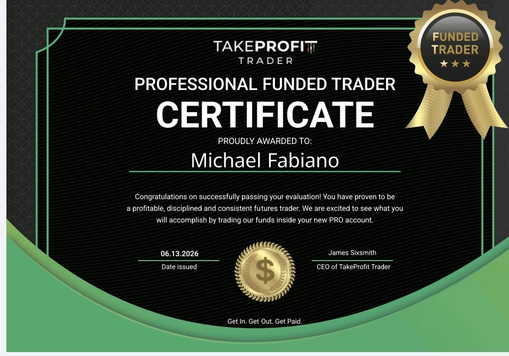 fabs_trades's tweet photo. First time I have had the pleasure of doing business with @TakeProfitLLC I have heard great things. Finally know that pro accounts change to intraday drawdown but excited to see what I can do with them! LFG https://t.co/fyPkA82D9z