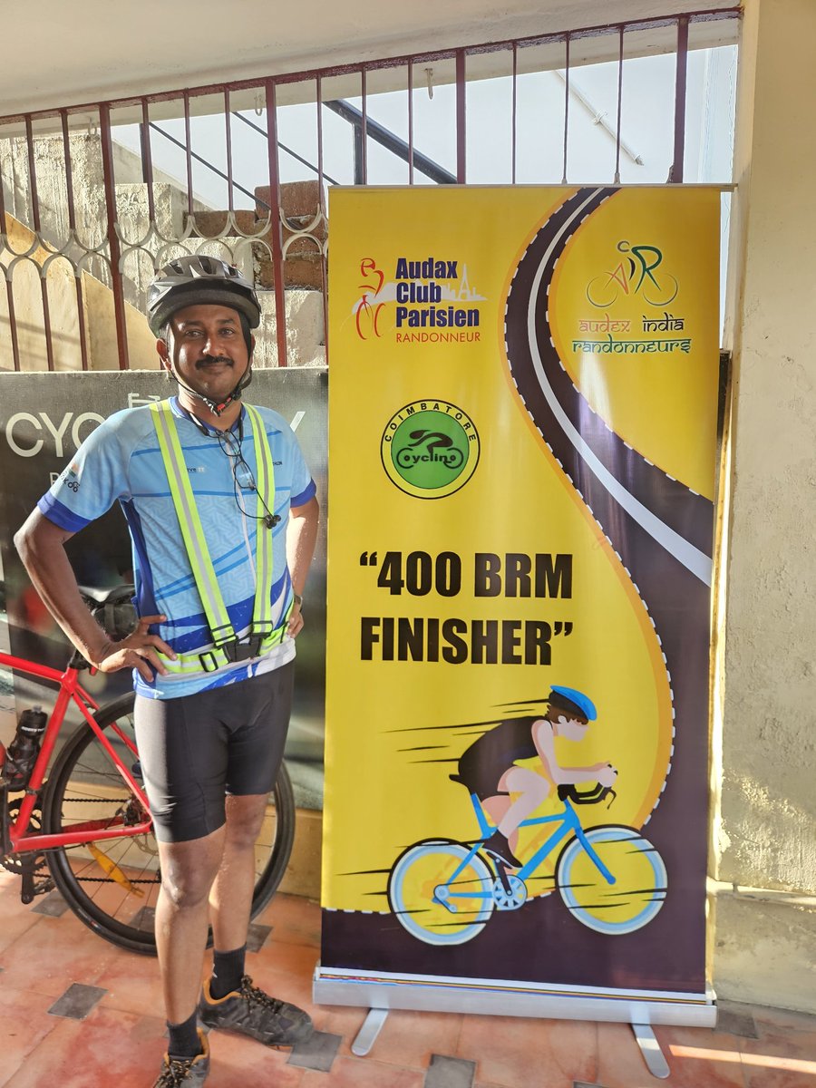 saarjuna's tweet photo. 400 KM Kongu Region BRM ✅🚴‍♂️
Finished my 400 KM Kongu Region BRM in 25 hours, completing it 2 hours ahead of the cutoff. Battling scorching heat &amp; rain the route took us through Coimbatore – Sennari – Kangeyam – Karur – Namakkal – Salem – Erode – Avinashi – Coimbatore https://t.co/DanlhAb4E2