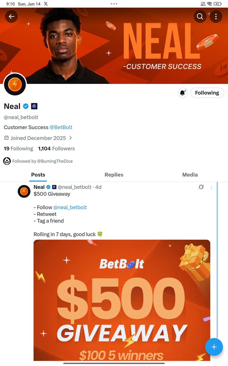 404ConfidenceX's tweet photo. @neal_betbolt Thank you for giving back to the community and making opportunities like this possible. Your support means a lot. Wishing you nothing but success and continued growth. 💙

@AthenaFlexx https://t.co/o7aNpB5XhA