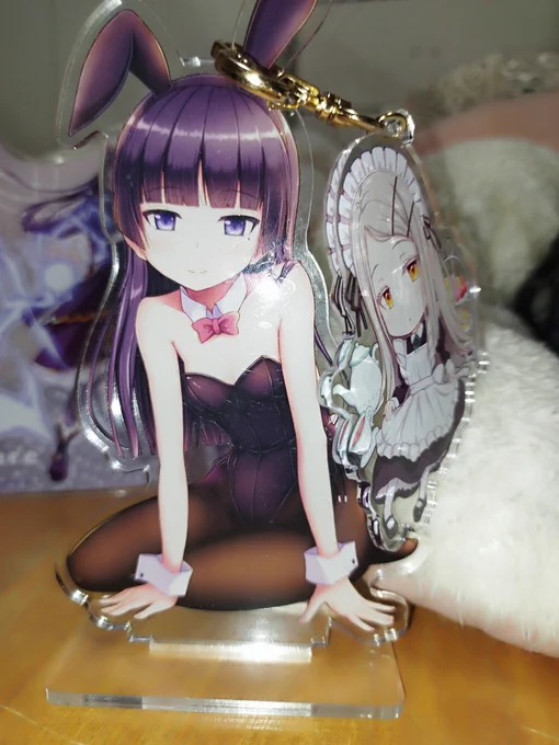 うさ猫アクスタとメイド篠澤アクキーは さんで再版して頂いたので、イベントにはちょいちょい賑やかしに持って行きます。ご縁があればよしなに! #モノラボファクトリー