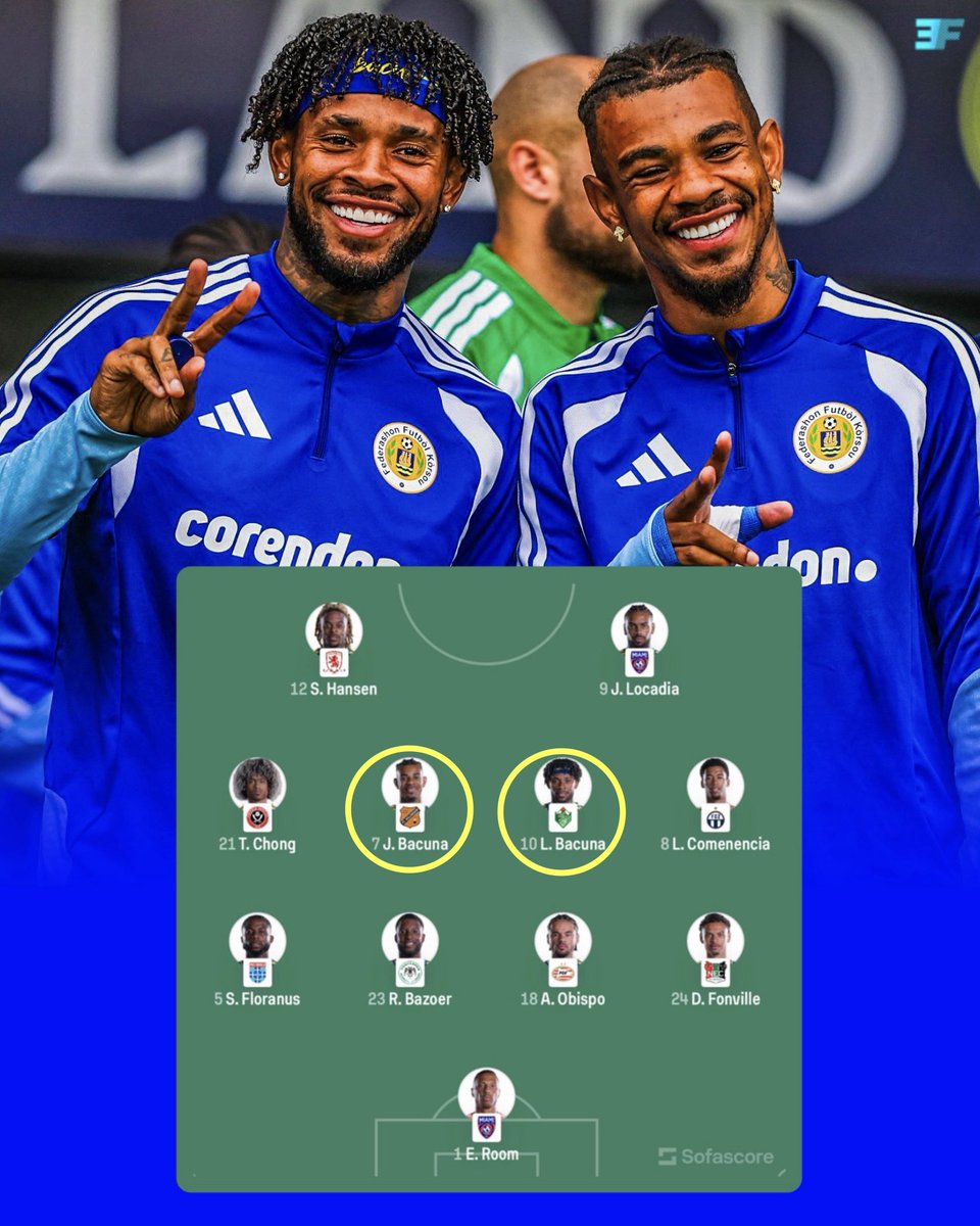 eurofootcom's tweet photo. 🥹❤️ This is incredible. Two BROTHERS are starting in the midfield for Curaçao against Germany. Juninho Bacuna and Leandro Bacuna are officially playing together in the World Cup. 🇨🇼✨ https://t.co/a7EwuSh6AO