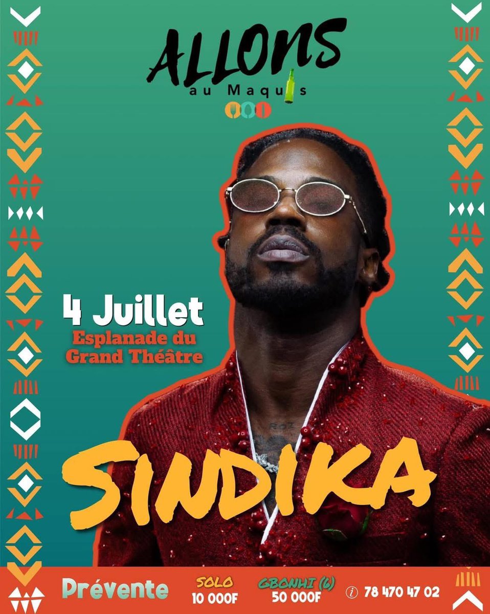 Rozeripagefan's tweet photo. La Rozerie dakaroise 🇸🇳 ça se passe le 4 Juillet à l’Esplanade du Grand-Théâtre 🔥
#Sindika #rozerie #FestivalAllonsAuMaquis https://t.co/WMls1gjcn4