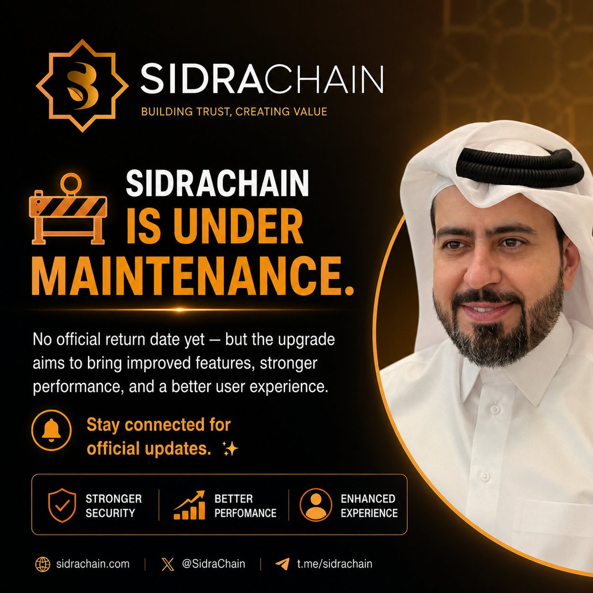 Khalifadr1111's tweet photo. 🚧 SidraChain is under maintenance.

@sidrachain

No official return date yet — but the upgrade aims to bring improved features, stronger performance, and a better user experience. Stay connected for official updates. ✨

#SidraChain #SDA #Web3 https://t.co/OtzW0Nfvkq