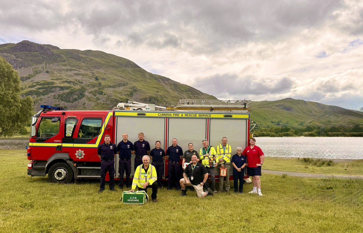 MEGZI83's tweet photo. Proud to support today’s #DrowningPreventionWeek event in Glenridding alongside @CumbriaFire , @GLL_UK lifeguards and @WandFCouncil, raising awareness of water safety and the lifesaving importance of CPR.

With rising water-related incidents and preventable deaths, events like this are vital in helping communities stay safe and know what to do in an emergency.

Huge thanks to CFRs Paul & Norman (Glenridding) and Bryan (Kirkby Stephen) for their support throughout the day.